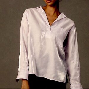 Anthropologie Pilcro Lavender Satin Blouse size Medium